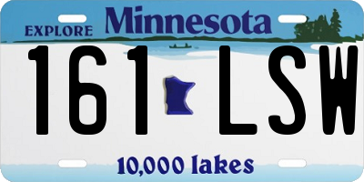 MN license plate 161LSW