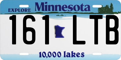 MN license plate 161LTB
