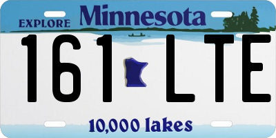 MN license plate 161LTE