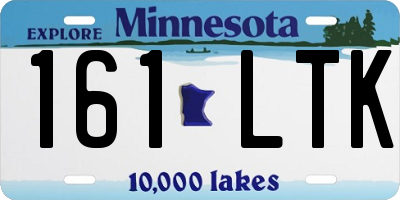 MN license plate 161LTK