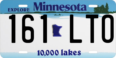 MN license plate 161LTO