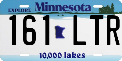 MN license plate 161LTR
