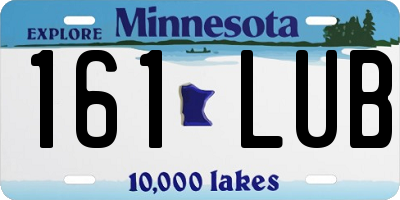 MN license plate 161LUB
