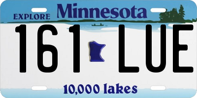 MN license plate 161LUE