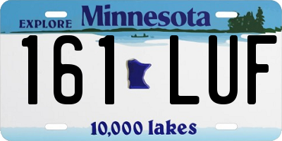 MN license plate 161LUF