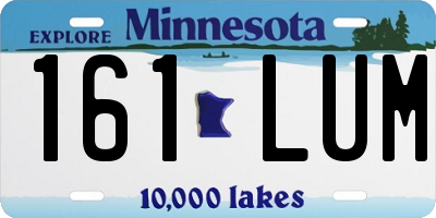 MN license plate 161LUM