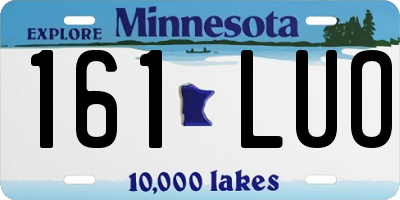 MN license plate 161LUO