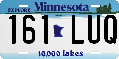 MN license plate 161LUQ