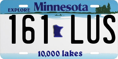 MN license plate 161LUS