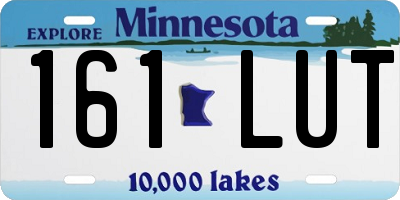 MN license plate 161LUT