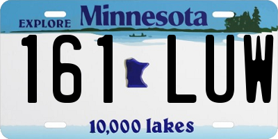 MN license plate 161LUW