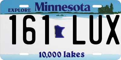 MN license plate 161LUX