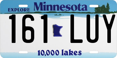 MN license plate 161LUY