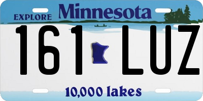 MN license plate 161LUZ