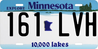 MN license plate 161LVH