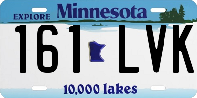 MN license plate 161LVK