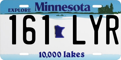 MN license plate 161LYR