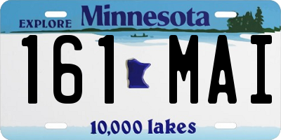 MN license plate 161MAI