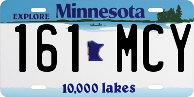 MN license plate 161MCY