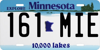 MN license plate 161MIE