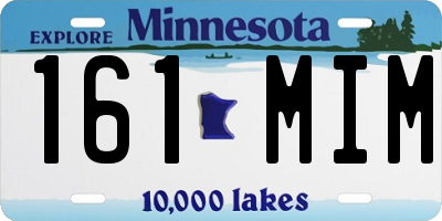 MN license plate 161MIM