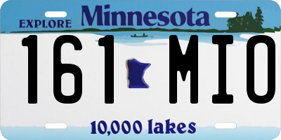 MN license plate 161MIO