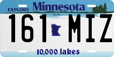 MN license plate 161MIZ