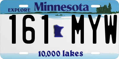 MN license plate 161MYW