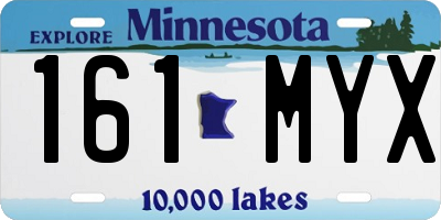 MN license plate 161MYX