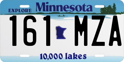 MN license plate 161MZA