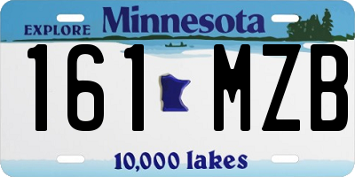 MN license plate 161MZB