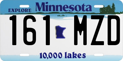 MN license plate 161MZD