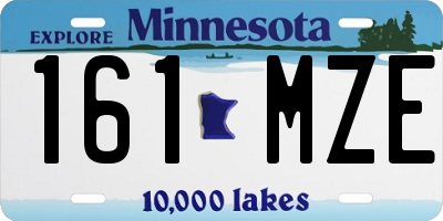 MN license plate 161MZE