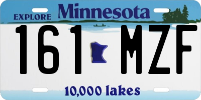 MN license plate 161MZF
