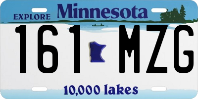 MN license plate 161MZG
