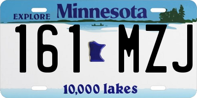 MN license plate 161MZJ