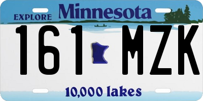 MN license plate 161MZK