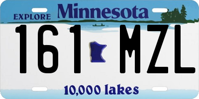 MN license plate 161MZL