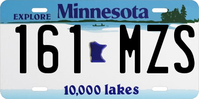 MN license plate 161MZS