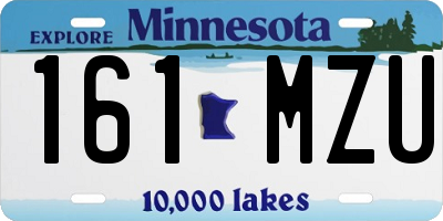 MN license plate 161MZU