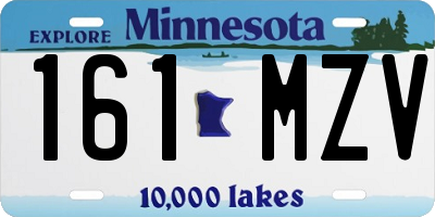 MN license plate 161MZV