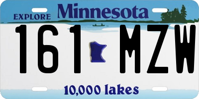 MN license plate 161MZW