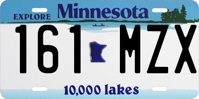 MN license plate 161MZX