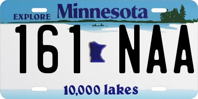 MN license plate 161NAA