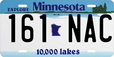 MN license plate 161NAC