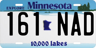 MN license plate 161NAD