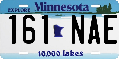 MN license plate 161NAE
