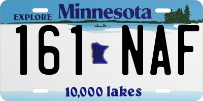 MN license plate 161NAF