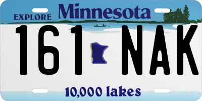 MN license plate 161NAK