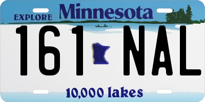MN license plate 161NAL